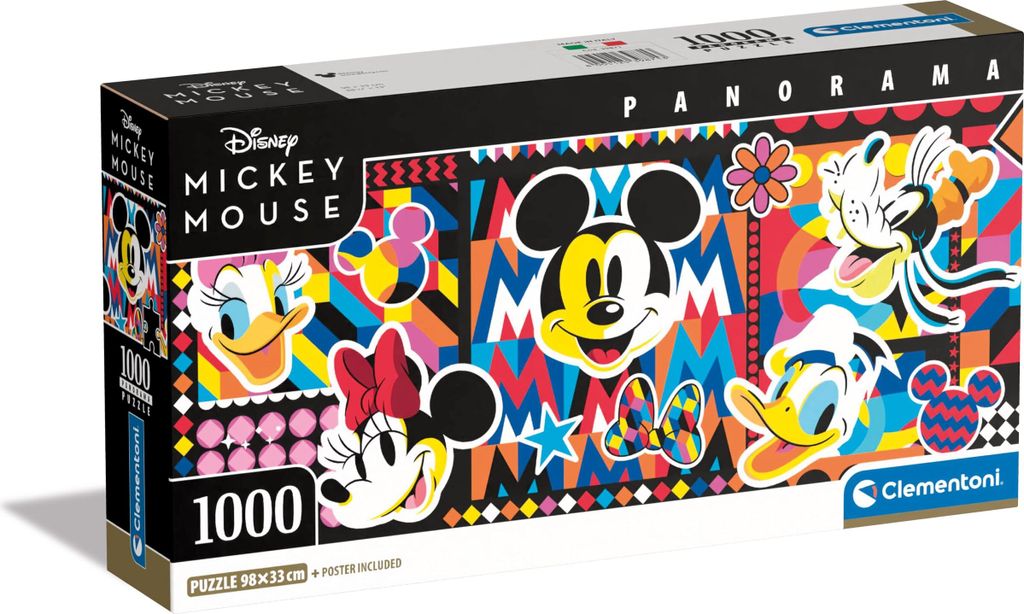 Clementoni Panorama Puzzle Disney Mickey Mouse 1000 Stukjes Image du produit 