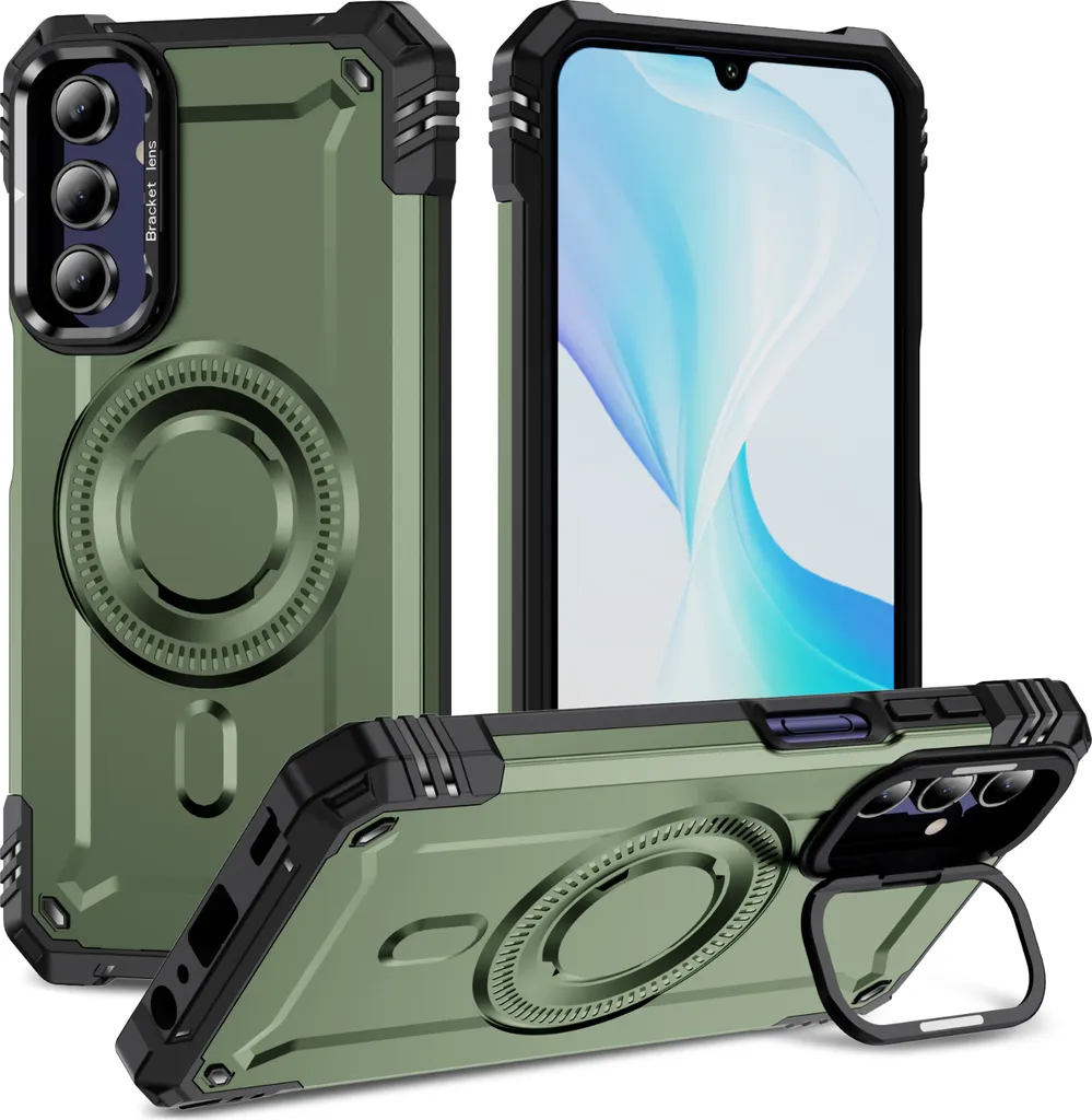 Samsung A15 5G Custodia Magnetica Verde: Design con Anello e Protezione