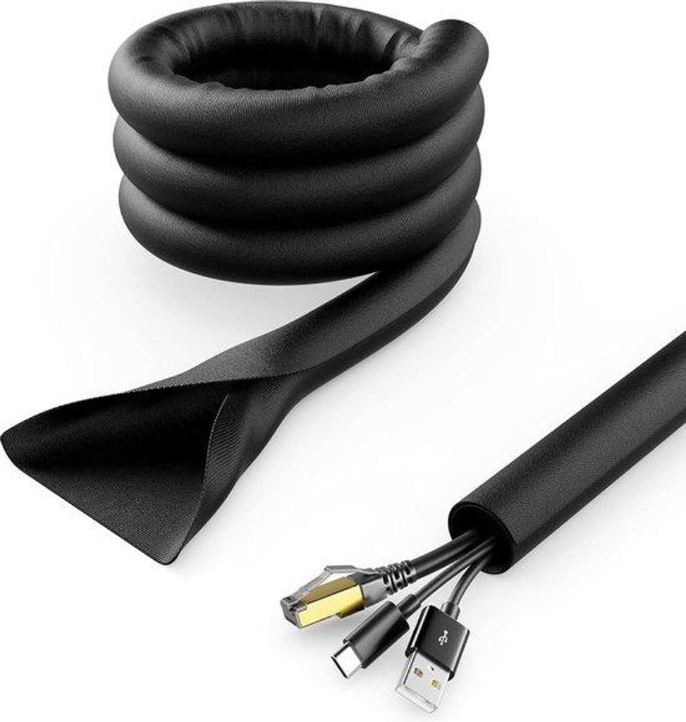 Robustes Nylon-Kabelmanagement, 3m, schwarz, Büro