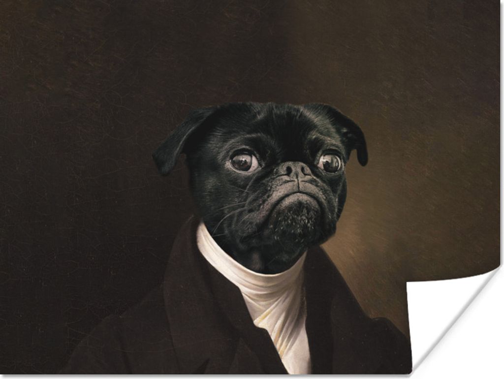 MuchoWow Poster Malerei - Hund - Alte Meister 120x90 cm - Wandbild