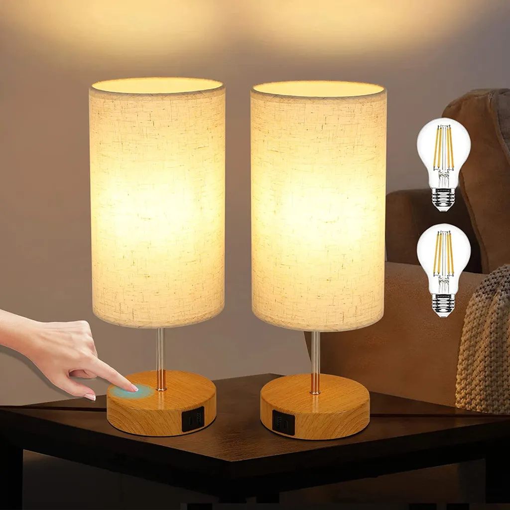 ZMH Sada 2 stolních lamp do obývacího pokoje Dotykové Obrázek produktu 