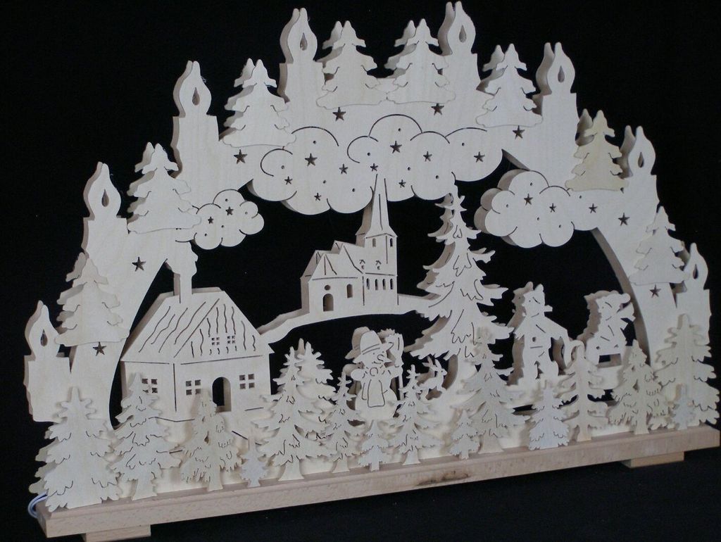 Original Erzgebirgischer Marken Schwibbogen Lichterbogen 70 x 43 cm S70-B_5