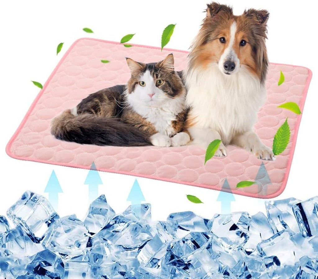Selbstkühlende Hundematte, waschbar, kühlende Decke für Haustiere, ideal für heiße Tage, als Schlafmatte für Hundezwinger, aus Eisseide, atmu...