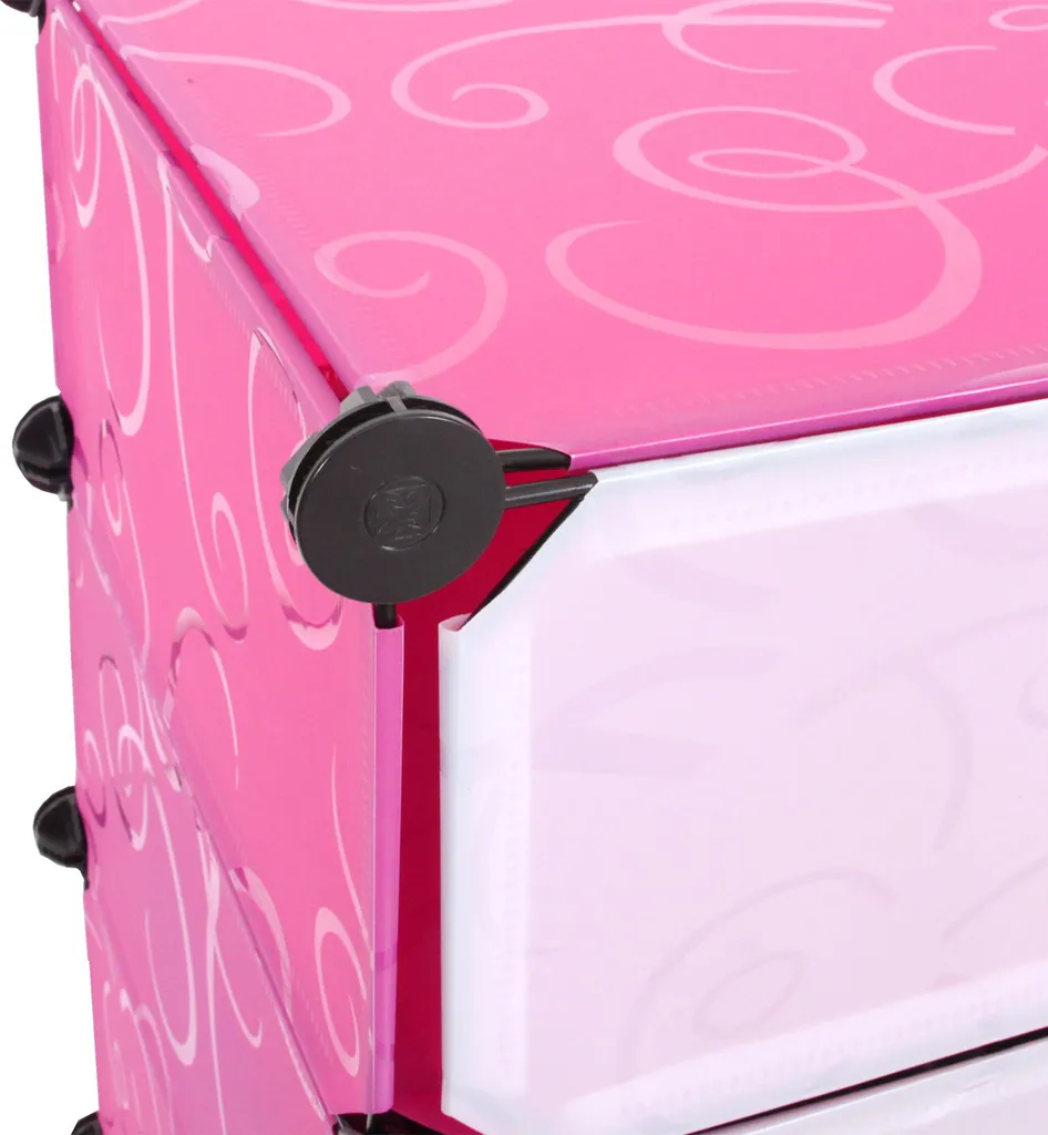 Meuble de rangement chaussures modulable rose avec 8 compartiments - 5