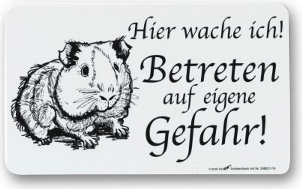 Spaßschild - MEERSCHWEINCHEN... Betreten auf eigene Gefahr! Produktbild 