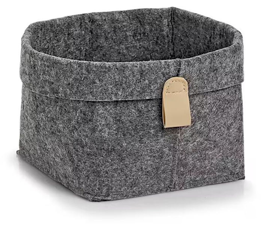 ZELLER Boîte de rangement en feutre anthracite 16x16x17cm Image du produit 