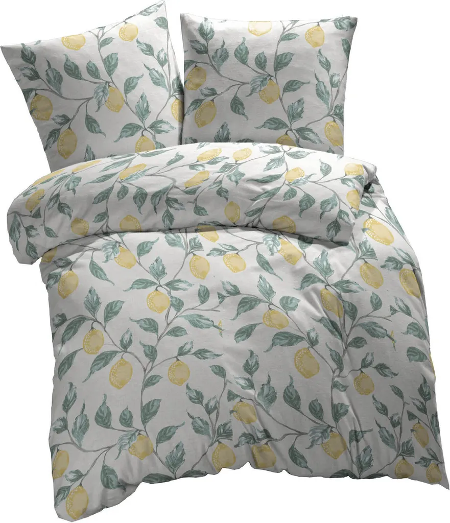 etérea Biancheria Letto 135x200cm Cotone 4 Pezzi Bianco Limone