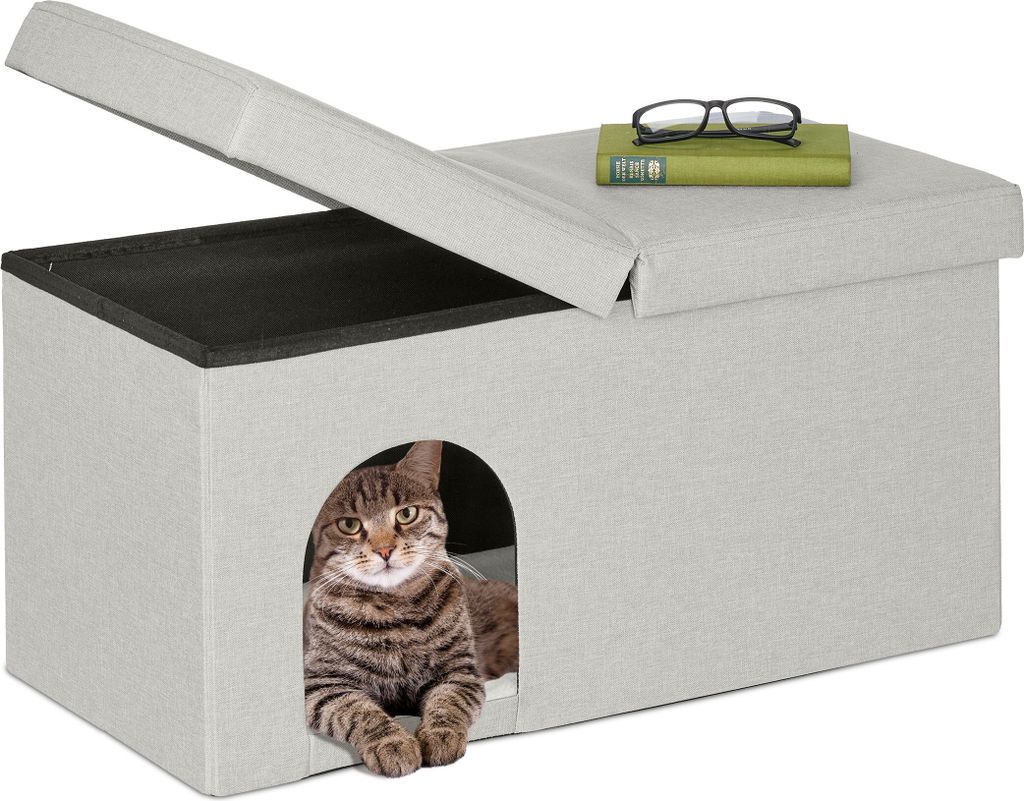 jaskyňa pre mačky Relaxdays v béžovej farbe s vekom Obrázok produktu 