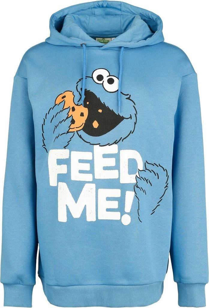 Sesame Street Kapuzenpullover Damen Cookie Monster - Feed Me! - Oversize blau XXL