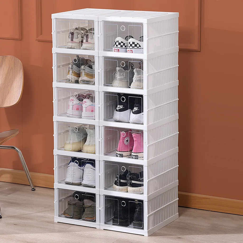 Rangement chaussures empilable en plastique 6 compartiments modulables