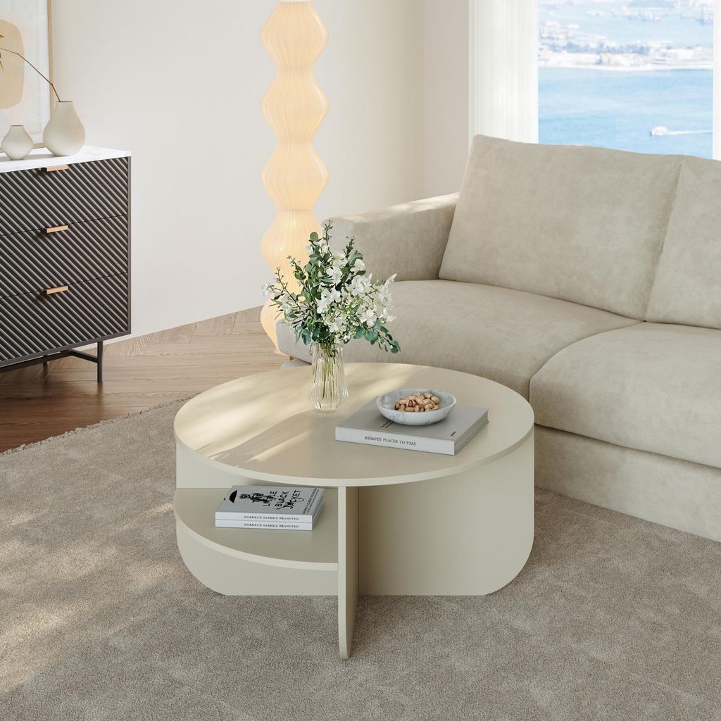 Couchtisch 'Reykhon' Ø80 x 41 cm Wohnzimmertisch mit Produktbild 