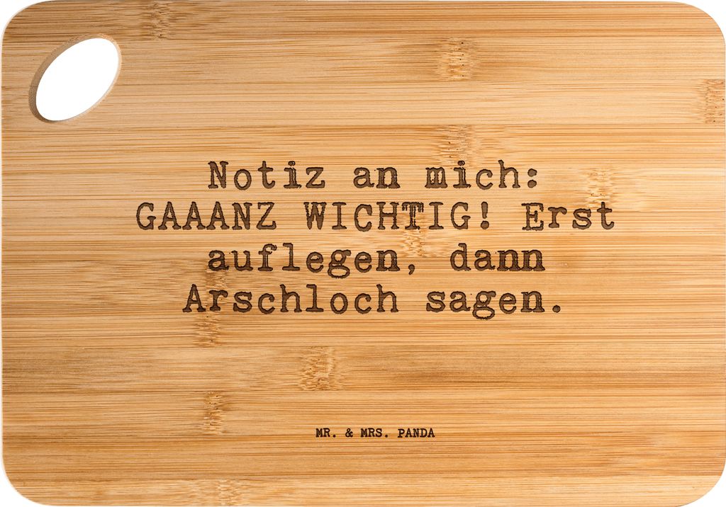 Mr. & Mrs. Panda Holzbrett Notiz an mich: GAAANZ... - Transparent - Geschenk, Spruch Sprüche Weisheiten Zitate Lustig Weisheit Worte, Schneidebret...
