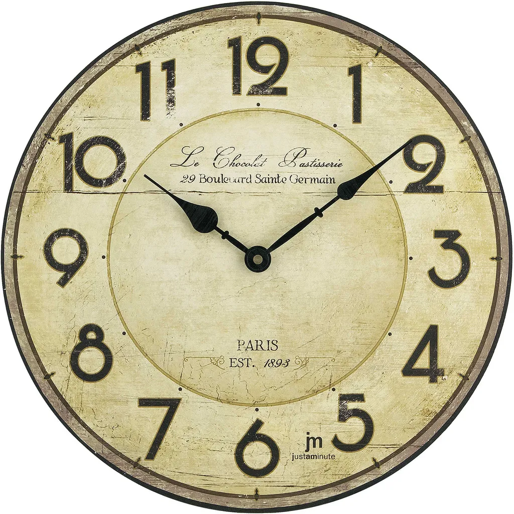 Horloge murale 21415 silencieuse à quartz avec finition bois naturel