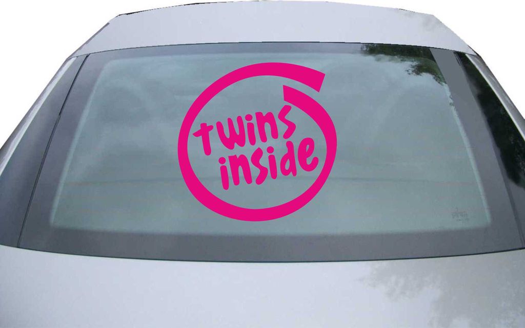 Indigos UG - Aufkleber Heckscheibe & Motorklappe DE2456 - pink - 600x599 mm - Twins Inside - Auto Scheiben Fenster Heckklappe Tuning Racing JDM - D...