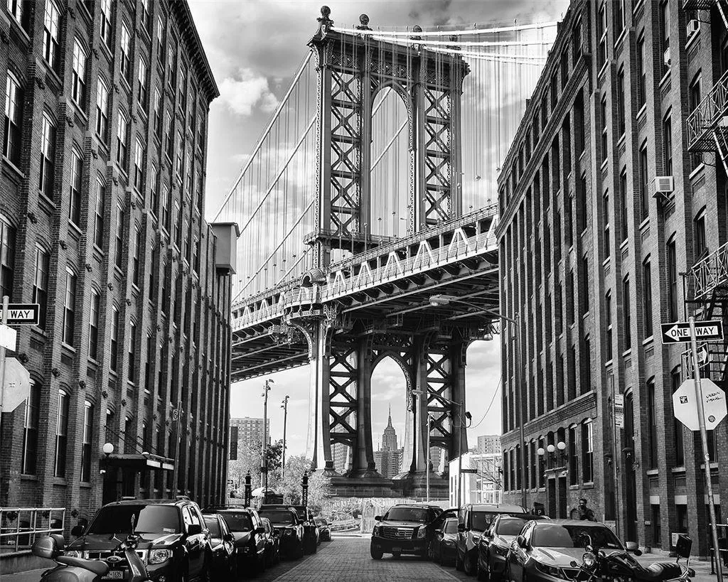 Impression Toile In America 60x80 cm Noir et Blanc Haute Définition