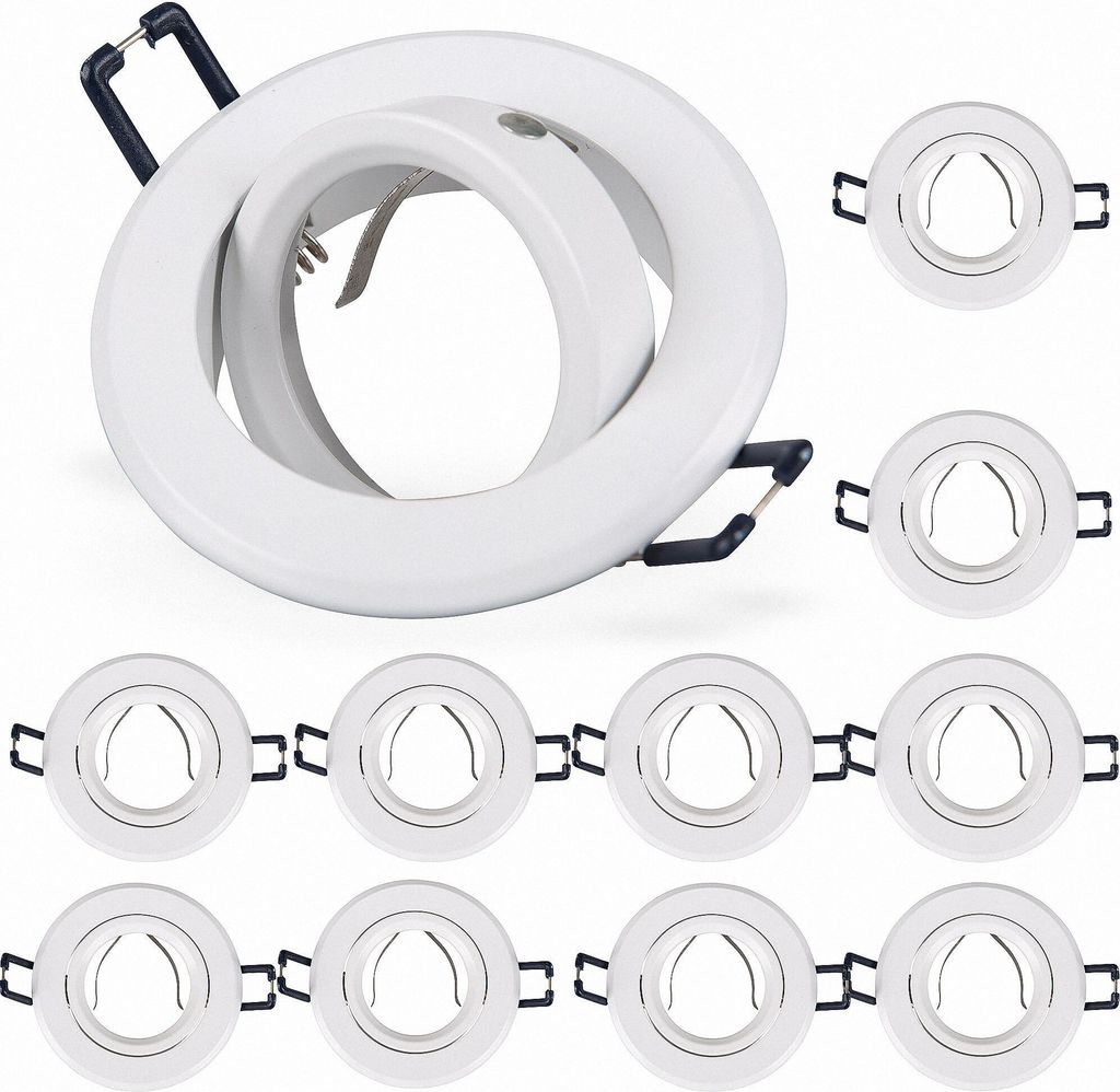 10x Einbaurahmen Weiß 16302-3 Ø68 mm für Leuchtmittel GU10 | MR16 IP20