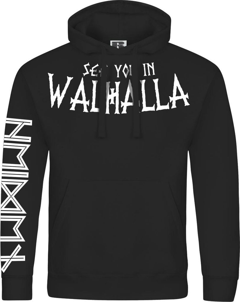 Herren Kapuzenpullover Heiden Wikinger Germanen Pagan mit Runenschrift