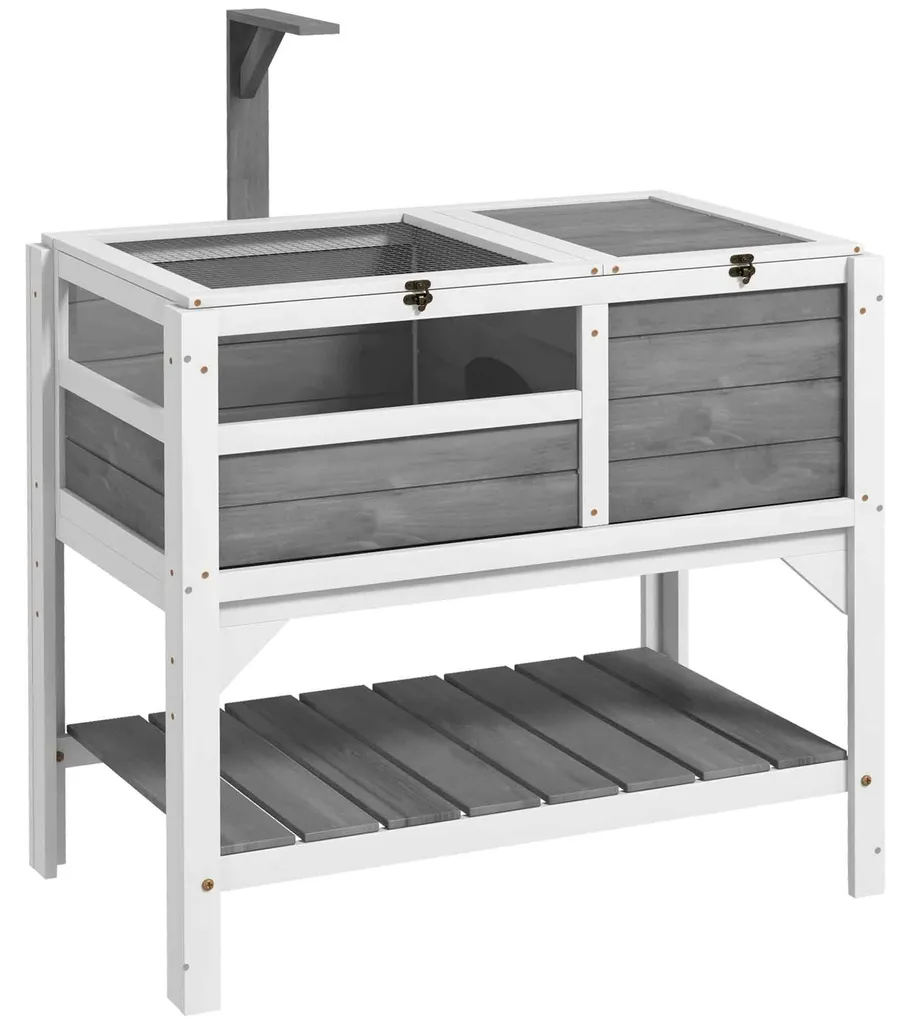 Maison enclos pour tortues sur pieds en bois massif - 84 x 51 x 103 cm