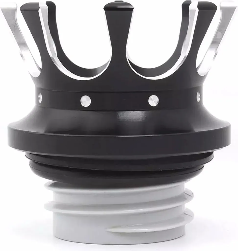 Bouchon de réservoir étanche TS5 noir-argent pour moto custom et chopper