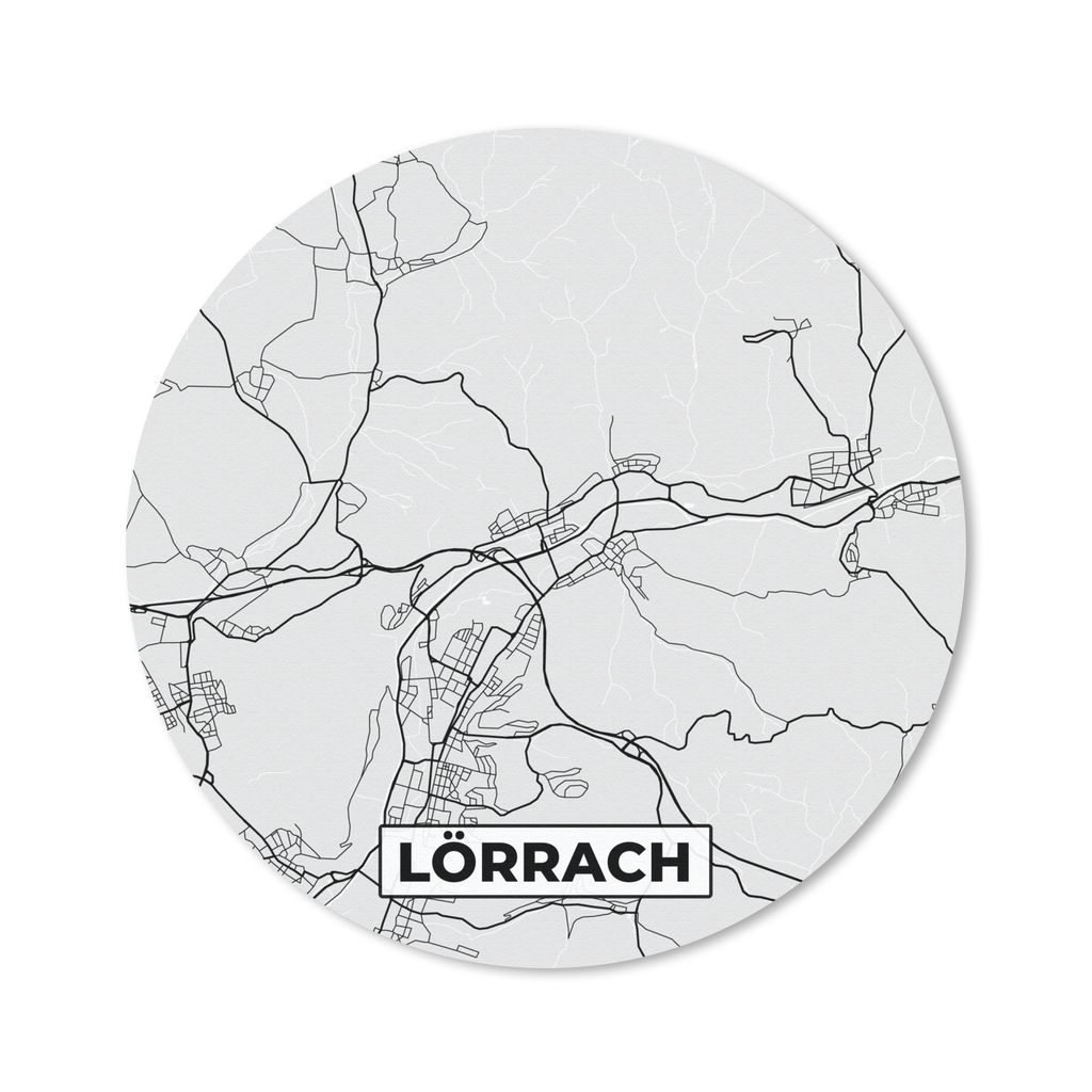 MuchoWow Mauspad Mousepad Karte - Deutschland - Lörrach - Karte - Stadtplan 50x50 cm - Mousepads - Maus Mat - Pad - Mausunterlage - Vinyl