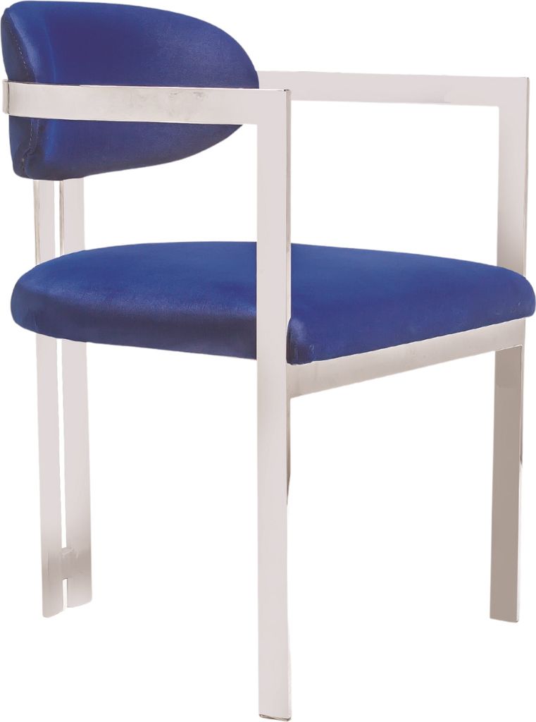 Stuhl Set Laren Blau - Metall-Chrom, Farbe:Blau, Füsse:Metall-Chrome, Stückzahl:6'er Set