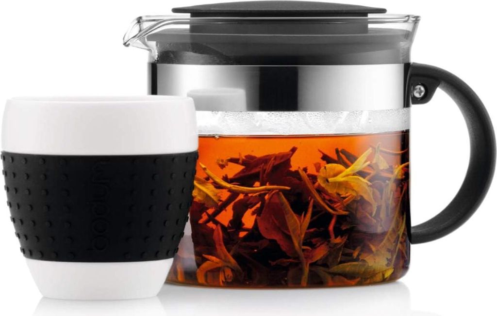Teemaker für Tee - Hitzebeständiges Glas - 1 Liter - Schwarz - Kunststoff Teesieb