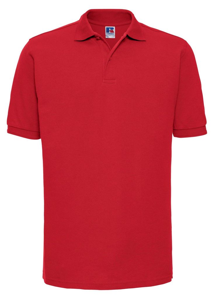 Russell Herren Ripp Polo-Shirt, Kurzarm FK708 (M) (Hellrot)