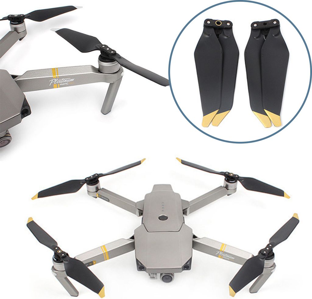 INF 2 Paar Propeller 8331F fur DJI Mavic PRO Schwarzes Gold