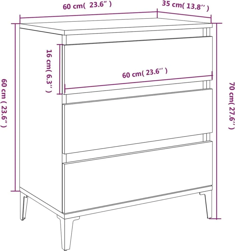 Credenzina Salvaspazio SYFAX™ Rovere Fumo 60x35x70 cm in Multistrato - 7