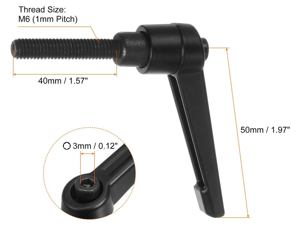 8 Stš¹ck Klemmhebel Griff M6 x 40mm Au?engewinde Schraube, Aluminiumlegierung Verstellbare Handgriffe Spannhebel fš¹r Werkzeugmaschinen Schwei?...