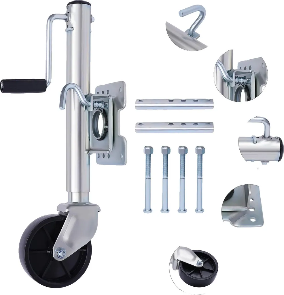 Roue d'appui kit 1200 lbs pour stabiliser et lever remorque lourde 6''