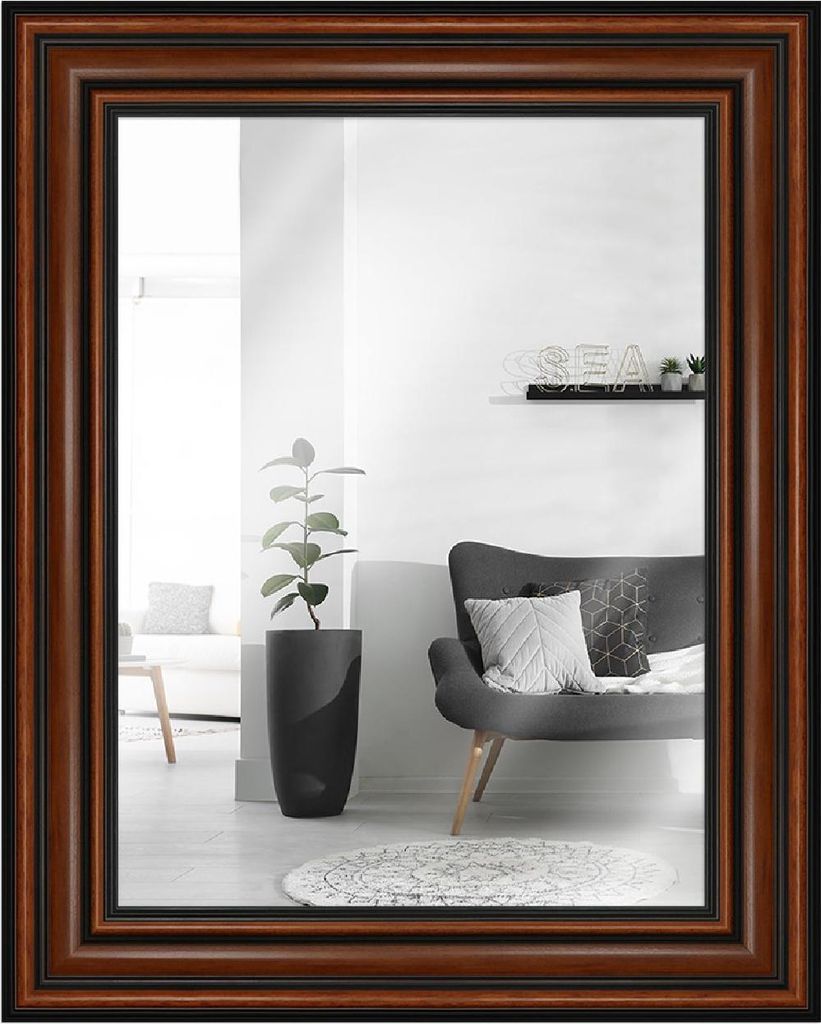 MendeFrames H017 Wandspiegel Nussbaum 50x100 cm