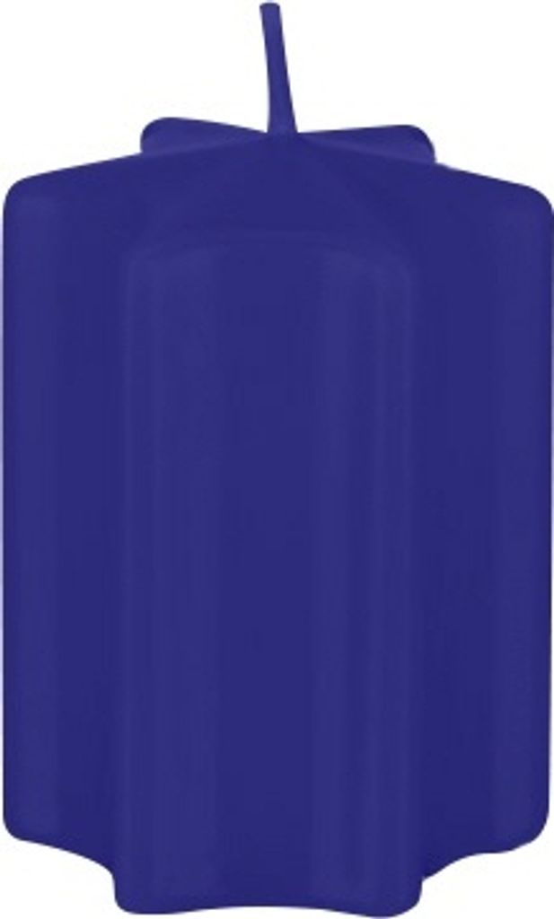Sternkerzen Royalblau 6 x Ø 6 cm, 4 Stück, Adventskerzen, Weihnachtskerzen