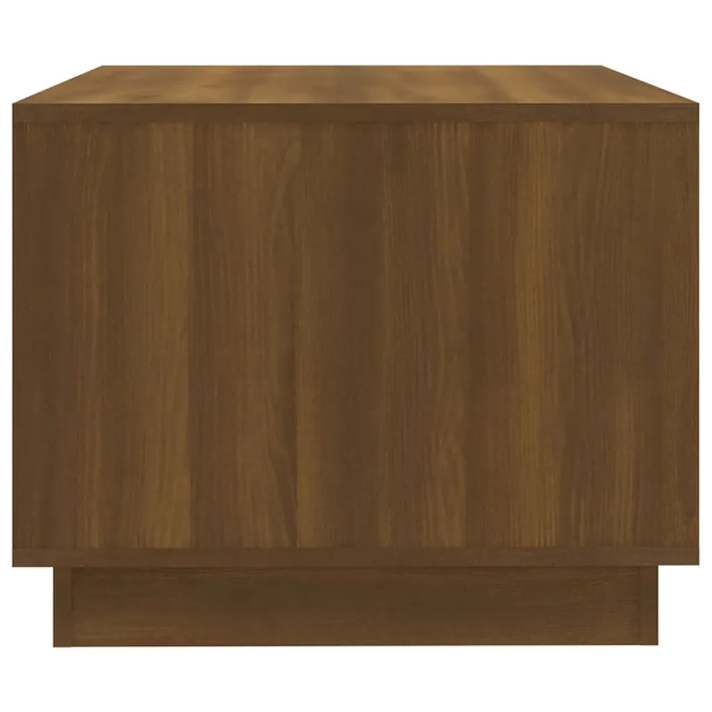 Petite Table Basse Facile à Nettoyer Aspect Chêne Marron 102x55 cm Bois - 12