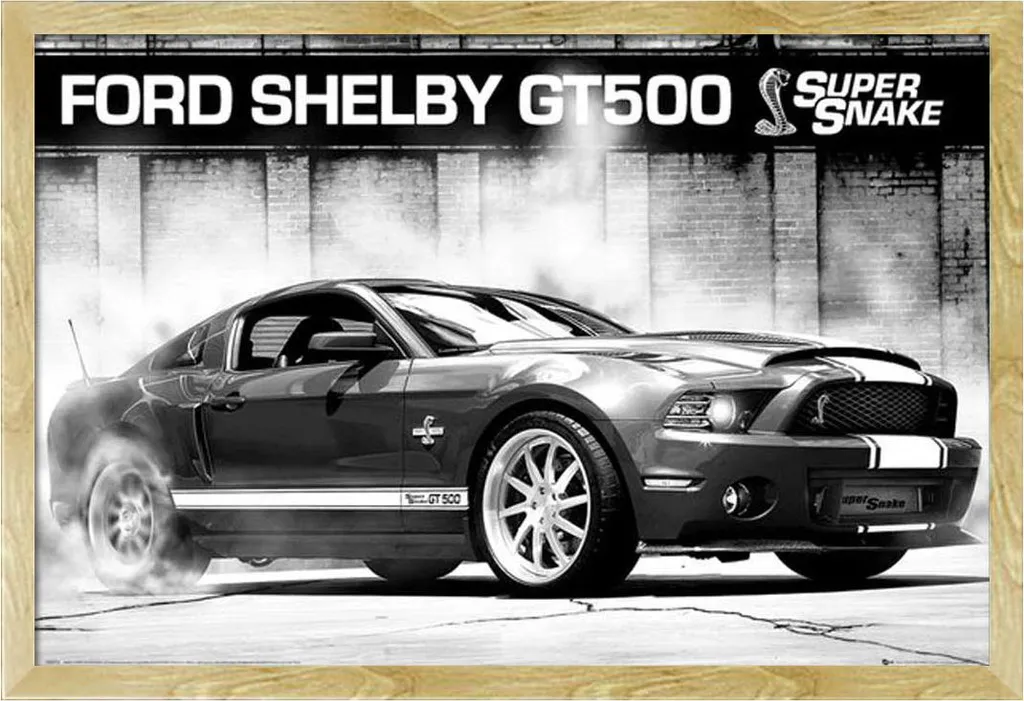 Poster Ford Shelby GT500 Supersnake con Cornice Faggio Shinsuke Maxi