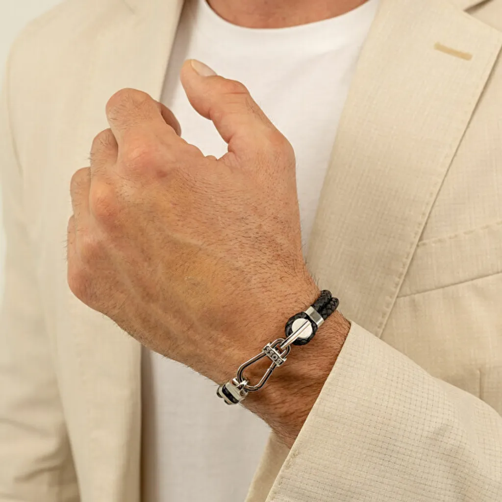 Bracciale Trend Pelle Nera Doppia 1580699 - 19 cm Must-Have Stagione