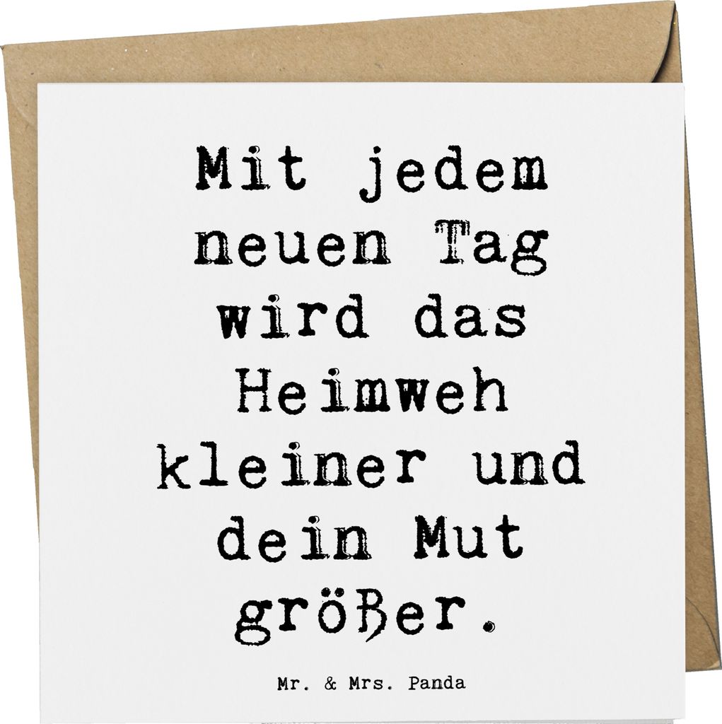 Mr. & Mrs. Panda Grußkarte Spruch Heimweh überwinden Mut - Produktbild 