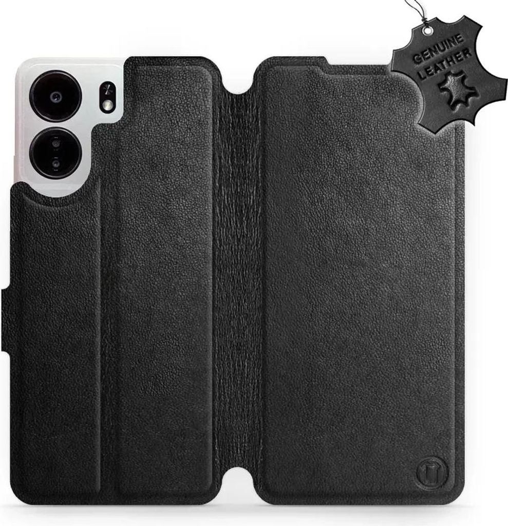 Echtleder Handyhülle für Xiaomi Poco C65, Mobiwear Leather, Schwarz