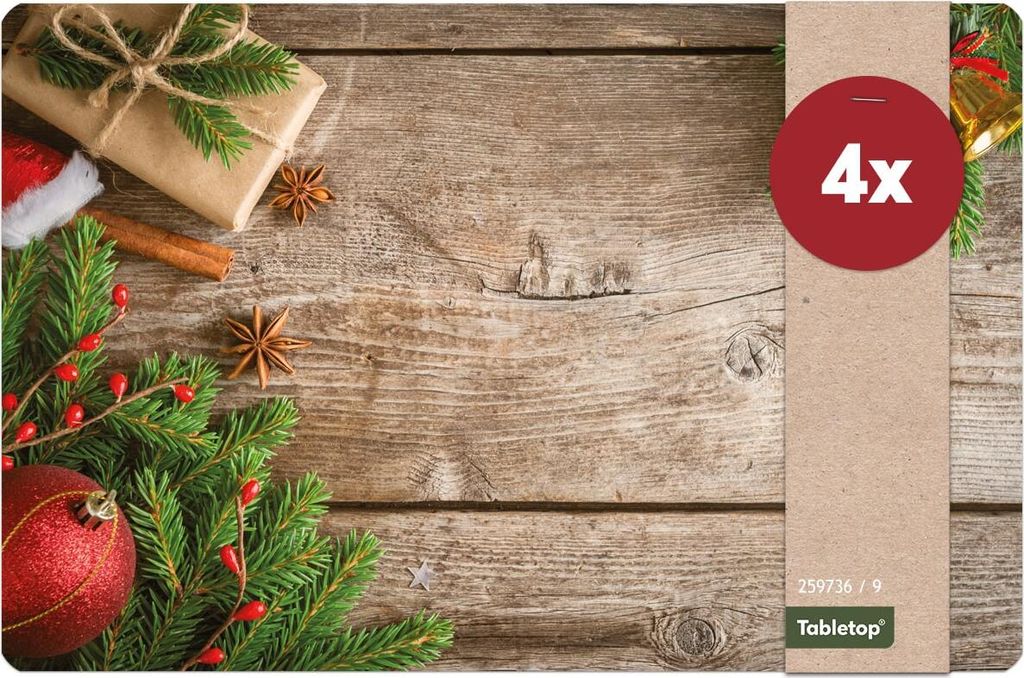 Abwaschbare Tischsets 4er Set Weihnachten Geschenke