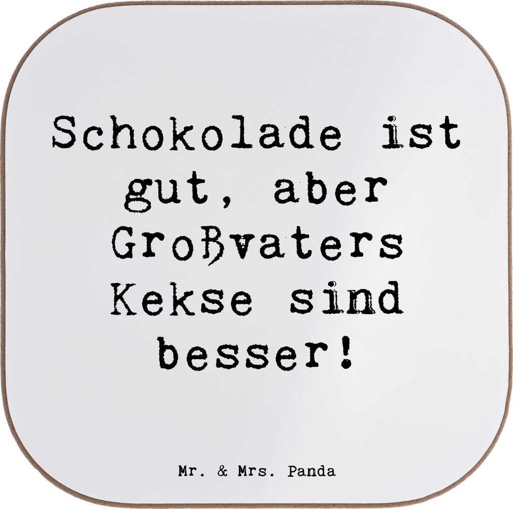 Mr. & Mrs. Panda untersetzer personalisiert Großvaters Kekse - Weiß - Geschenk, Bierdeckel, Personalisierte Glasuntersetzer, für Großvater, Fam...