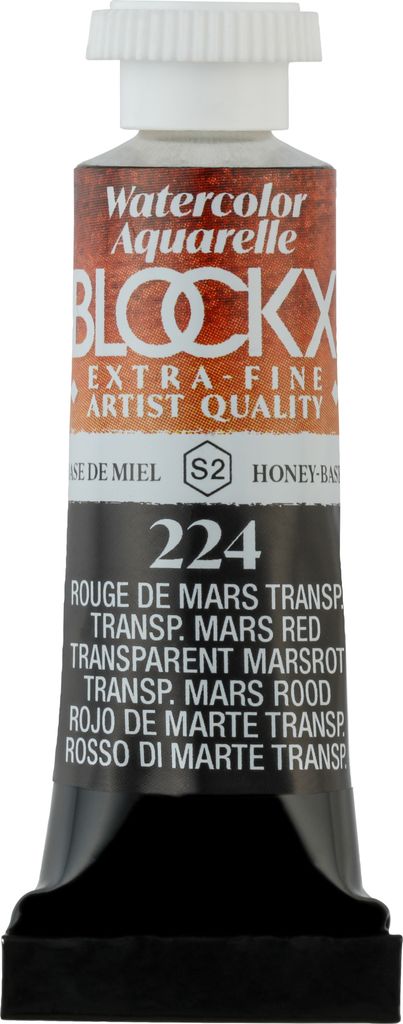 Blockx 3x Aquarellfarbe, Tube 5ml Marsrot transparent 43224BXC