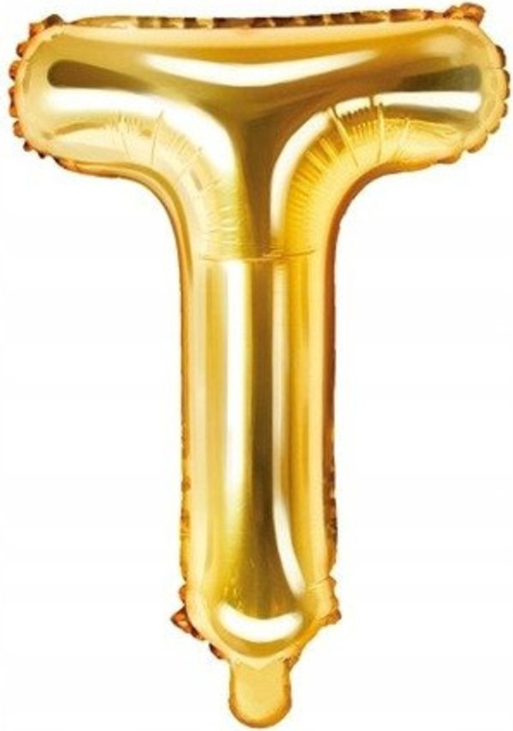 Balon foliowy Litera T 35cm, Złota Zdjęcie produktu 