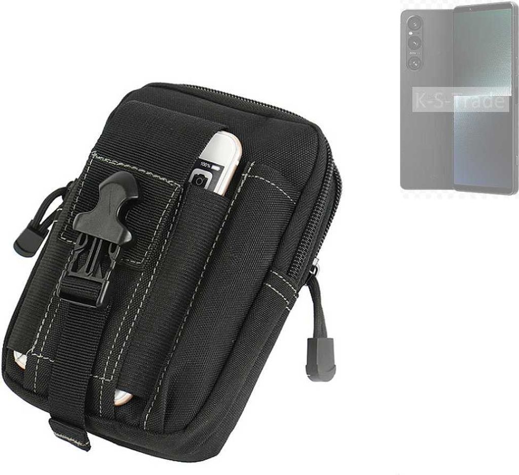 K-S-Trade Gürtel Tasche kompatibel mit Sony Xperia 1 V Gürteltasche Holster Schutz Hülle Handy Hülle Smartphone outdoor Handy-Hülle schwarz