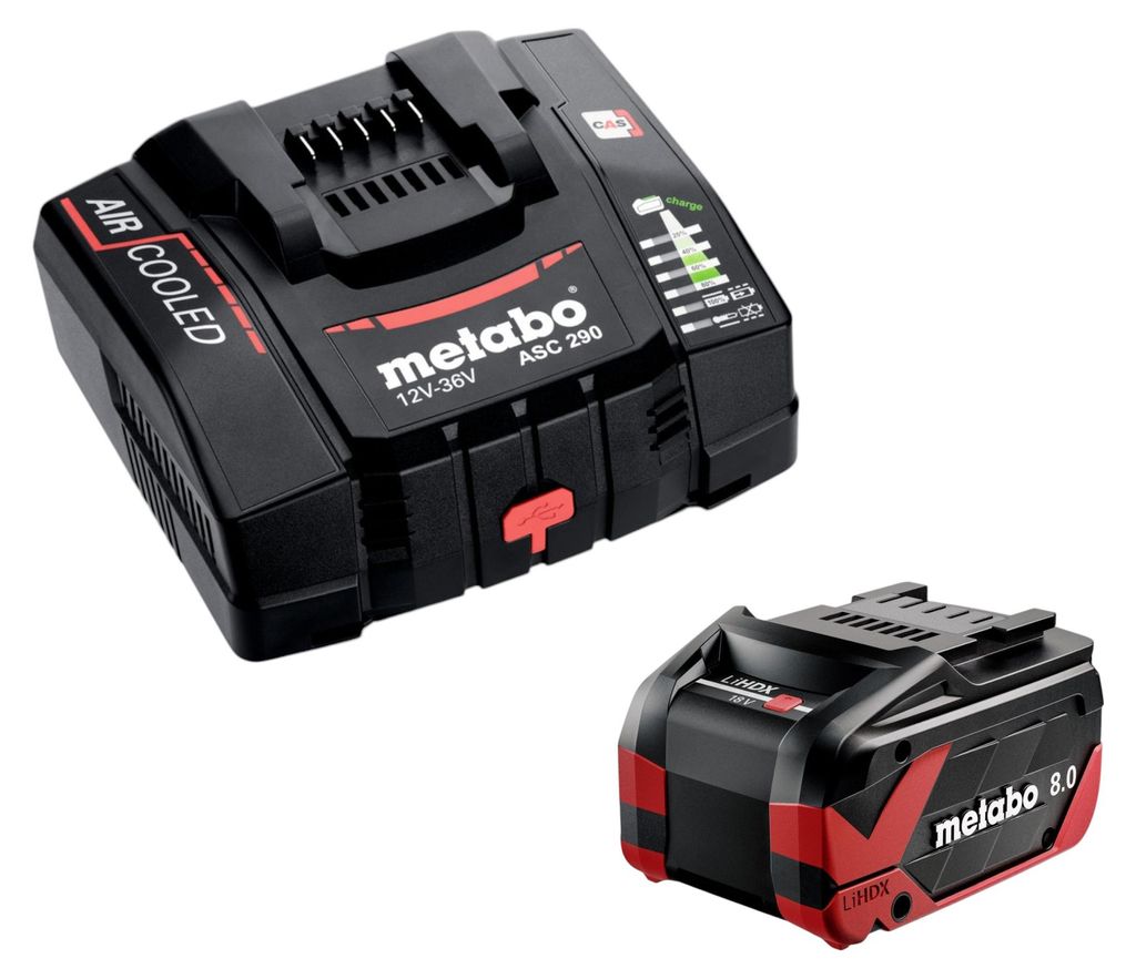 Set base Metabo 1x batteria LiHDX 18 V 8,0 Ah ( 624975000 ) Immagine del prodotto 