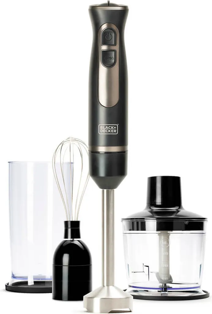 Mixeur Plongeant 800W Anti-Éclaboussures avec Pied Métal et Hachoir