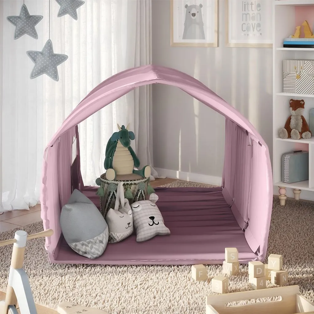 Tente tunnel de jeu intérieure rose pour cabane d'enfant Kubby - 6