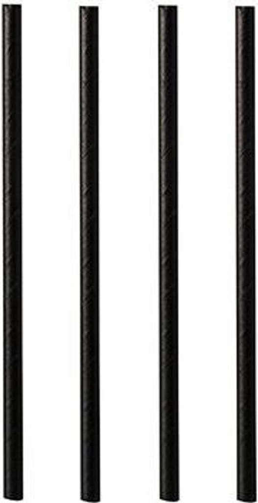 Papstar Strohhalm aus Papier Schwarz Cocktail Papierhalm - 15 cm lang / O 0,7mm - 500 Stk. Packung