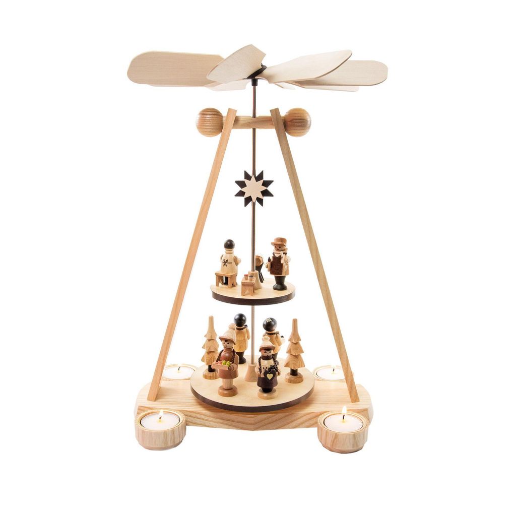 Teelichtpyramide Spielwarenmacher zweistöckig Teelichter BxHxT 25x40x19cm NEU