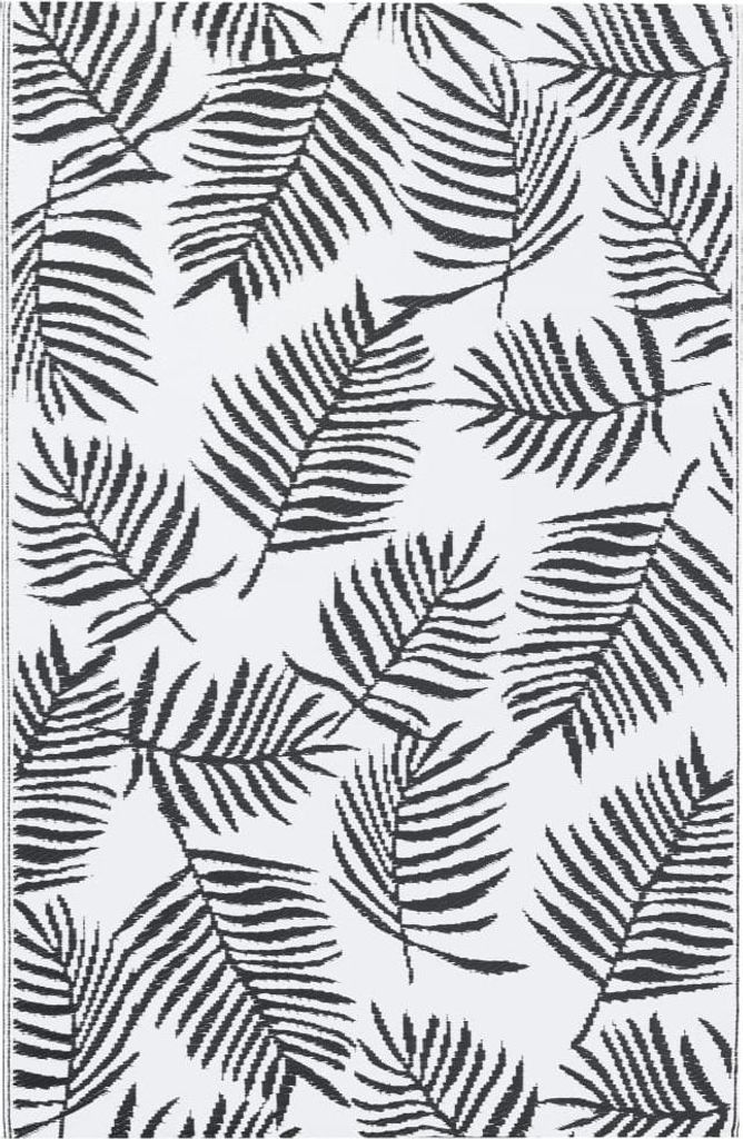 vidaXL Outdoor-Teppich ARAKIL Weiß und Schwarz 120x180 cm PP