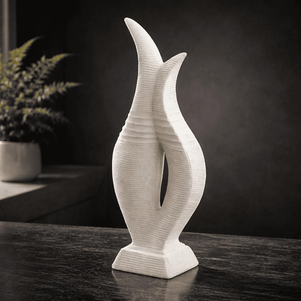 Skulptur Deko Hörner Dekoration Figur Fensterdeko Tischdeko Keramik Dekofigur